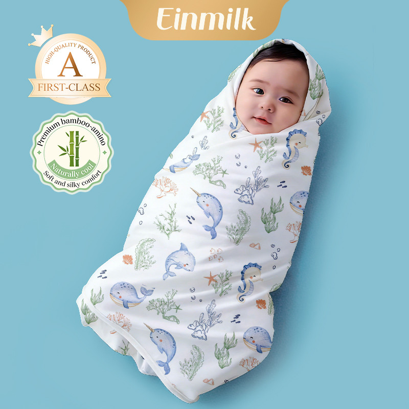 Einmilk ผ้าห่มห่อเด็ก ผ้าไผ่แอนตี้แบคทีเรีย 10A ป้องกันไรฝุ่น ผ้าคลุมทารก สบายผิว เหมาะทุกฤดูกาล