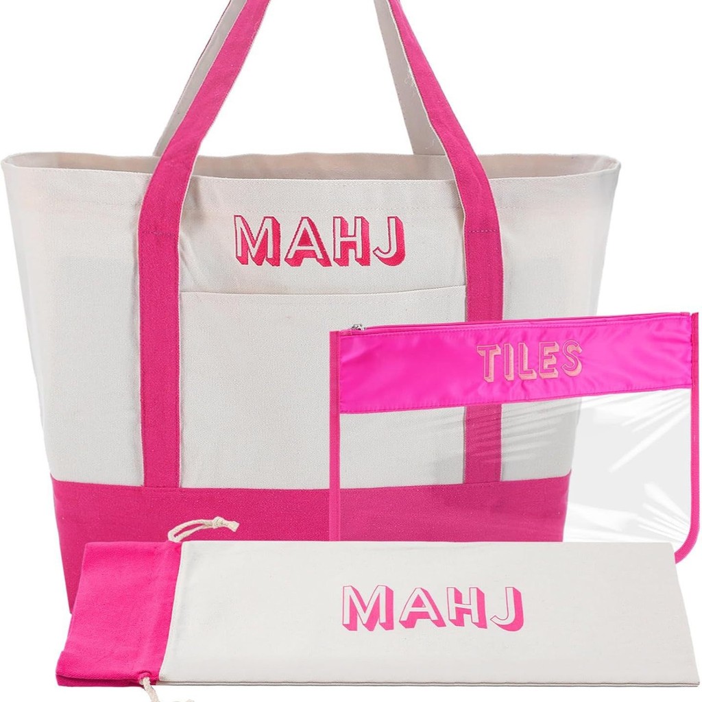 Mahjong จัดเก็บตัวอักษรสะดวก Mahjong Travel Toiletry Cosmetic Bag Bag Tidy-up Capacity Bag