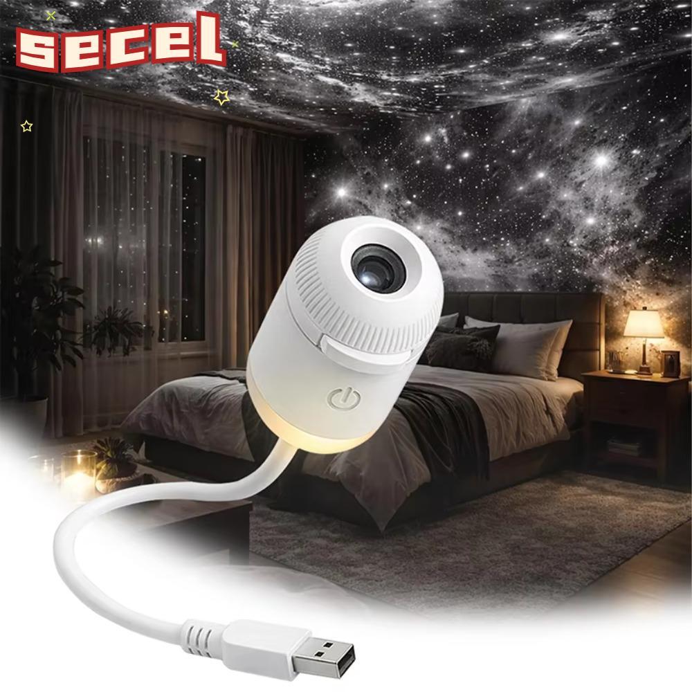 SECEL Galaxy Star Projector, ระบบควบคุมแบบสัมผัสปรับความสว่างได้ Starry Sky Projector, 360° Rotation