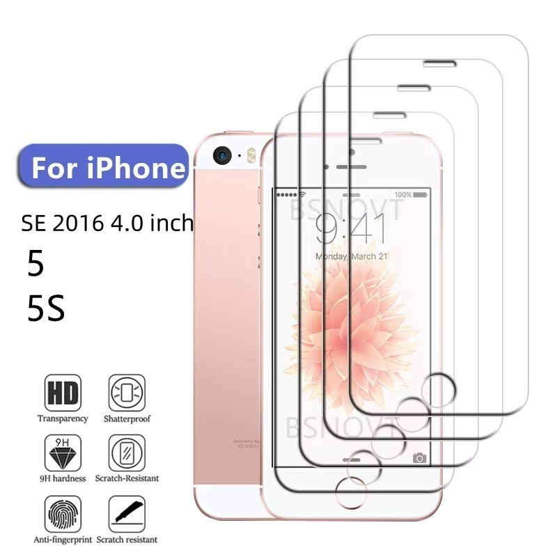 ฟิล์มกระจกนิรภัยสําหรับ Apple iPhone 5 5S SE 2016 HD Clear โทรศัพท์ป้องกันหน้าจอสําหรับ iPhone5 iPho