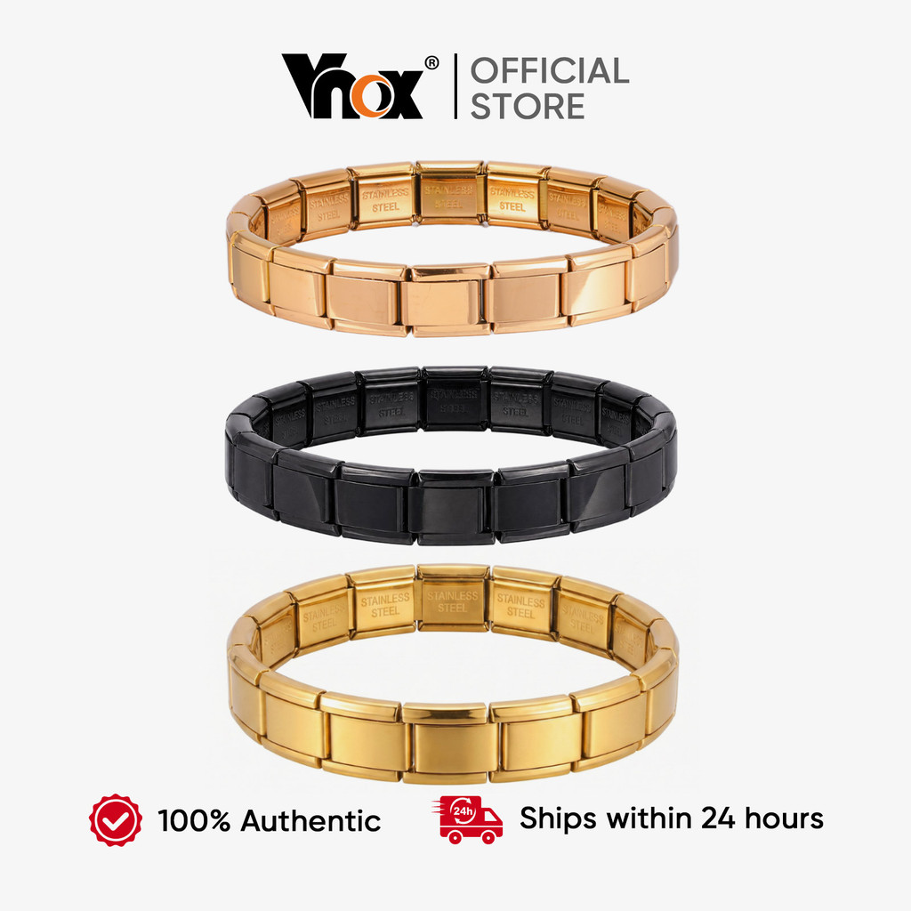 VNOX วีน็อกซ์ ชุบทองสแตนเลสเรขาคณิตยืดหยุ่นสายนาฬิกา ลิงค์ สร้อยข้อมือสําหรับผู้หญิง, ประกบกัน ออกแบบซ้อนโซ่กําไลข้อมือ,