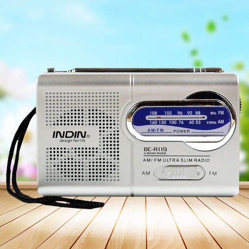 วิทยุ AM/FM ขนาดกระเป๋า Slim Telescopic World ตัวรับเสาอากาศขนาดเล็กแบบพกพา