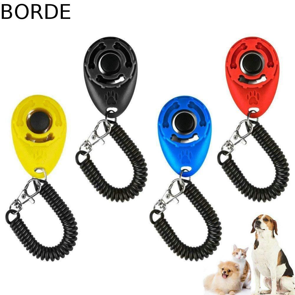 BORDE Dog Training Clicker Horses พวงกุญแจเสียงแบบพกพาหยุดเห่า Behavioral Training Puppy Dog Repeller