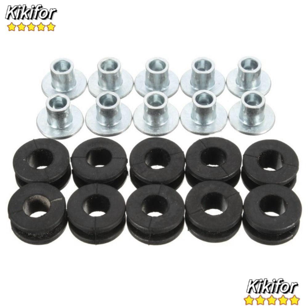 KIKIFOR 10 ชิ้น/20 ชิ้นปะเก็นชุด,ยาง M6 รถจักรยานยนต์ Grommets, Fairings Grommets