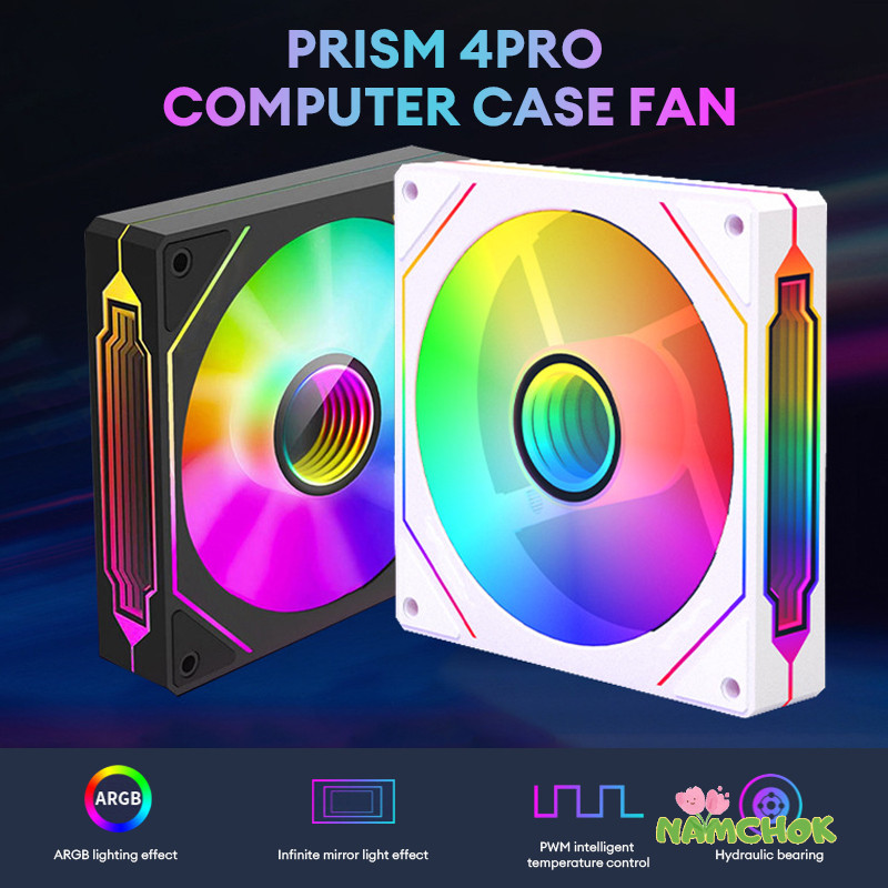 【NK】พัดลมระบายความร้อนเคสคอมพิวเตอร์ ARGB Prism 4Pro ความเร็วคงที่ เงียบ