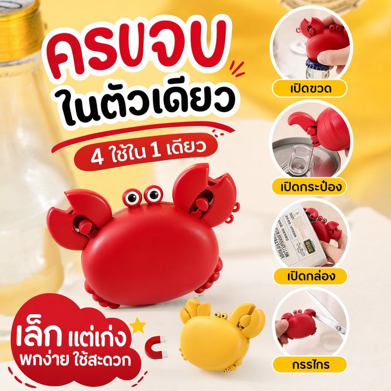 COD ที่เปิดขวด แม่เหล็กติดตู้เย็น 4in1 สแตนเลส มีดเปิดกล่อง กรรไกรจิ๋ว อเนกประสงค์ พกพา