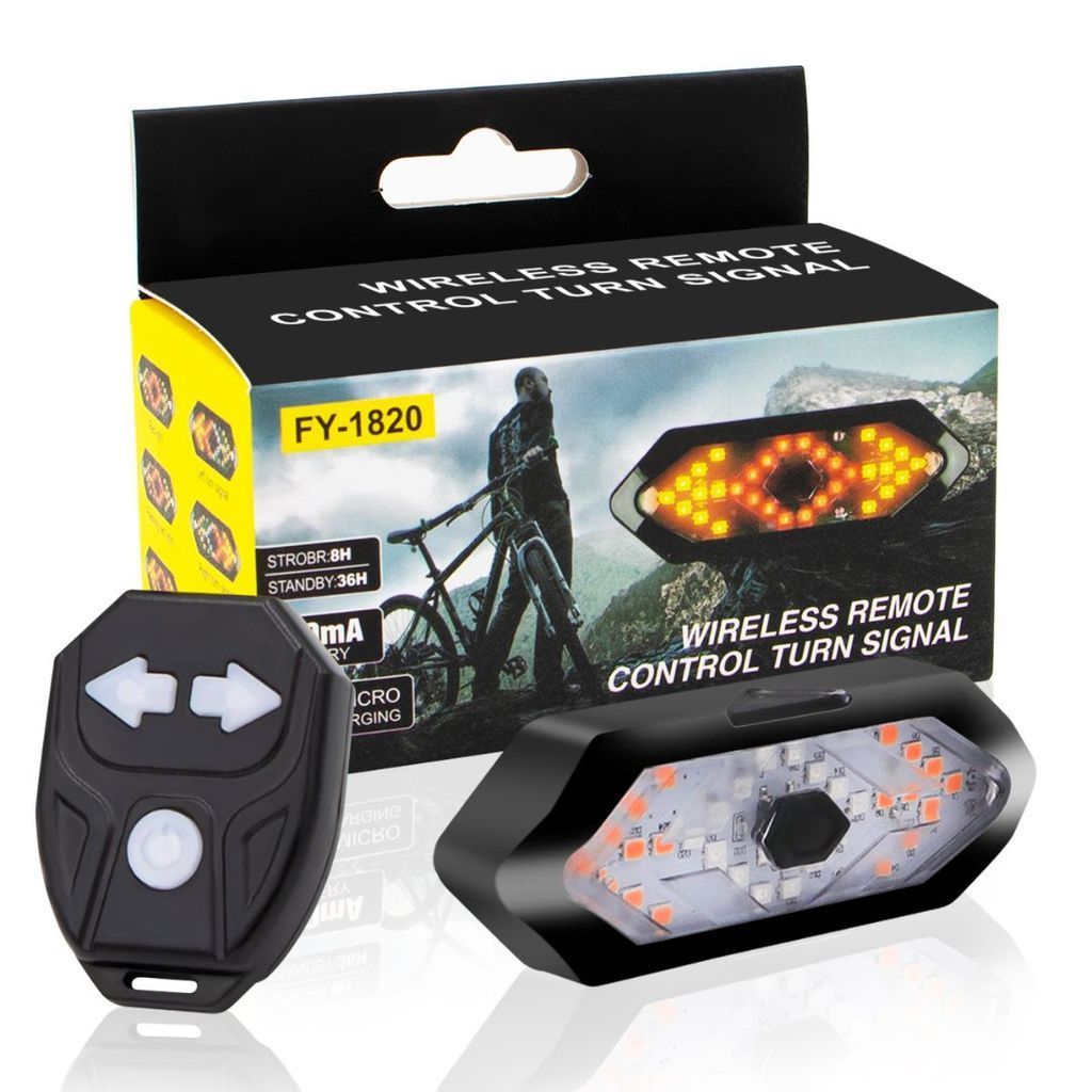ไฟเลี้ยวจักรยานไร้สาย ชาร์จ USB ไฟท้ายจักรยานพร้อมแตรและรีโมท อุปกรณ์แต่งจักรยาน MTB เกรดพรีเมียม