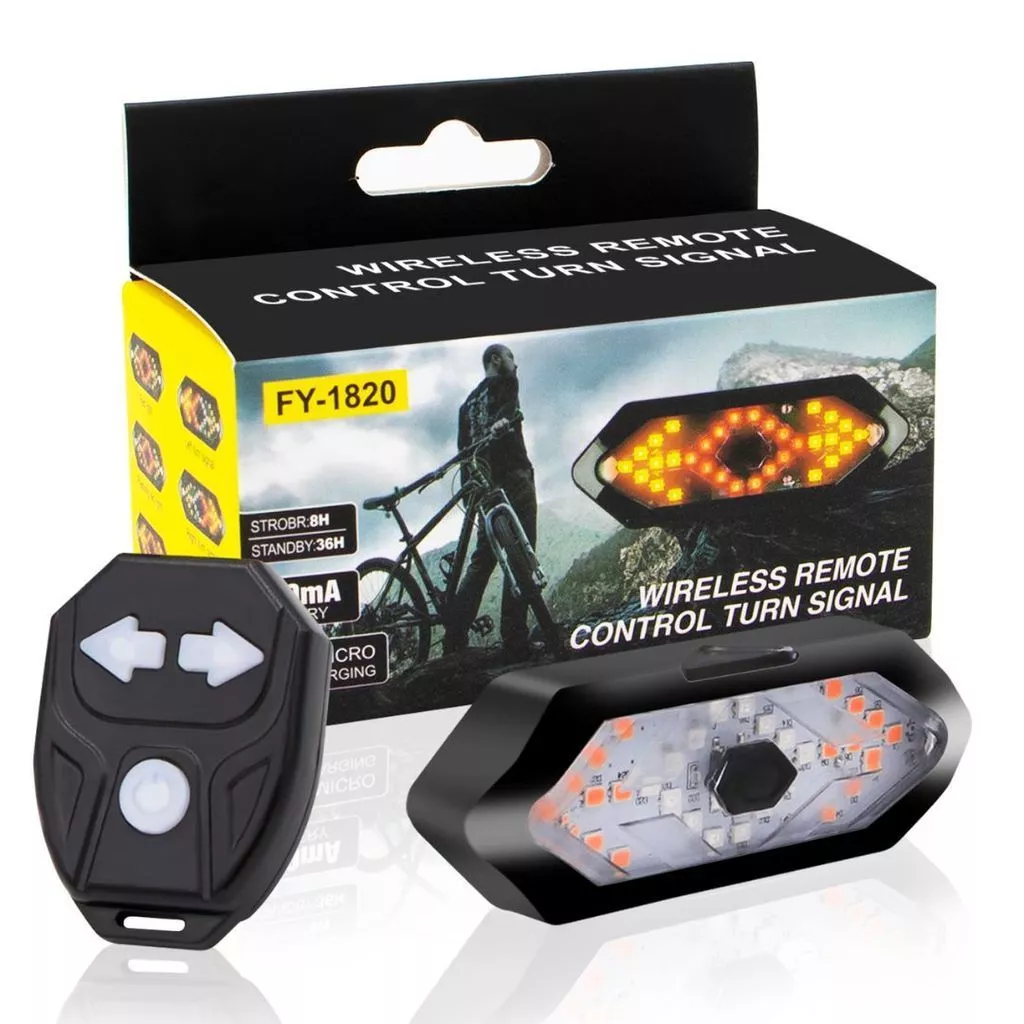 ไฟเลี้ยวจักรยานไร้สาย ชาร์จ USB ไฟท้ายจักรยานพร้อมแตรและรีโมท อุปกรณ์แต่งจักรยาน MTB เกรดพรีเมียม