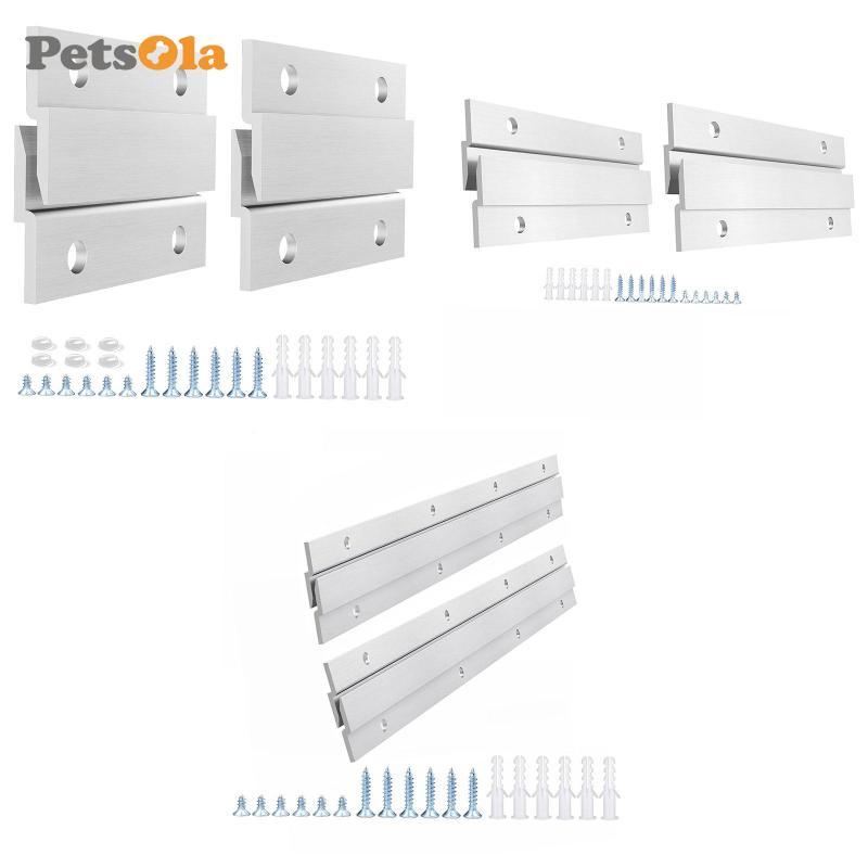 PETSOLA 4 ชิ้น Cleat รูปภาพแขวนขายึดติดผนังสําหรับแผงกระจกตู้