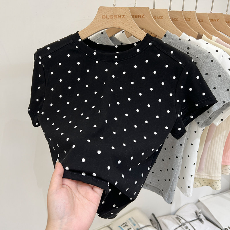 MF - YEJIN Premium Knit Polka Dot เสื้อยืดผู้หญิง