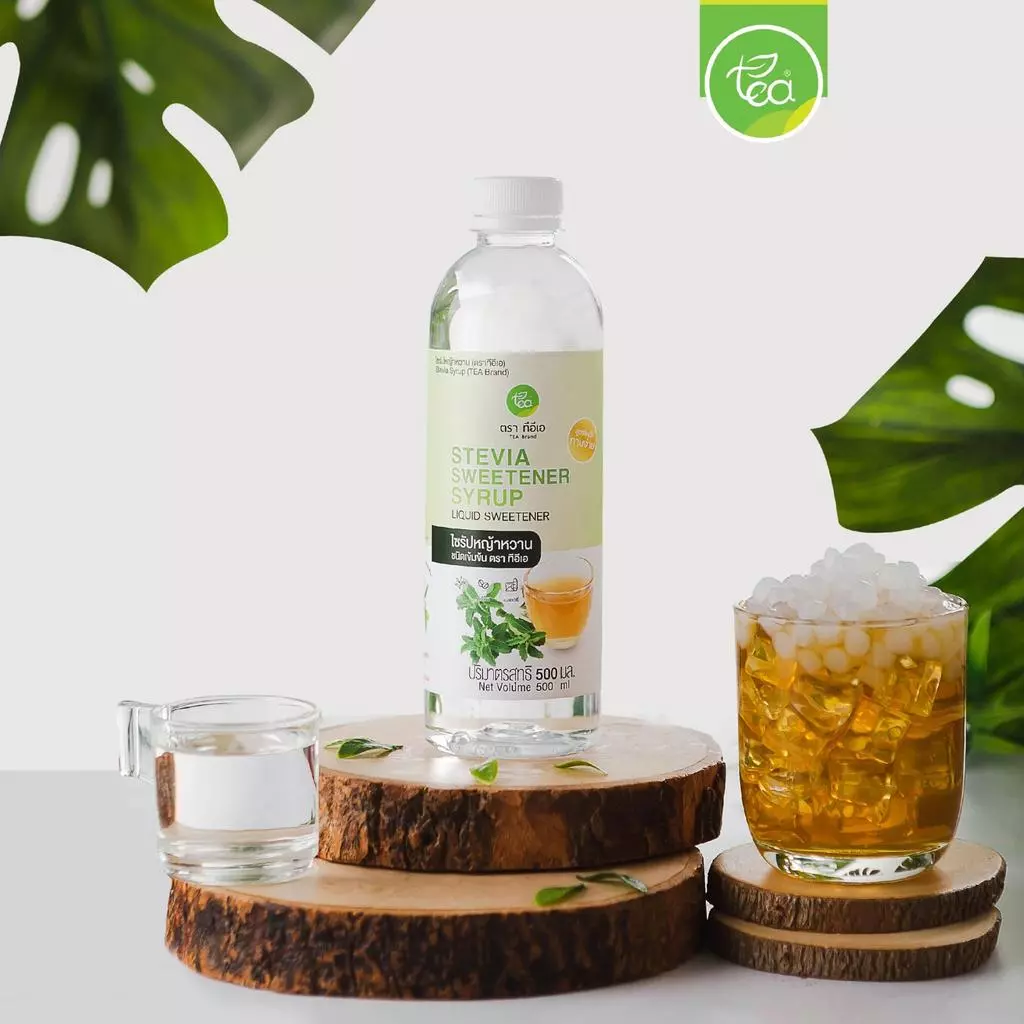 ไซรัปหญ้าหวาน Stevia Syrup น้ำเชื่อมหญ้าหวาน ไซรัปคีโต สำหรับเครื่องดื่ม อาหาร 500ml ตรา ทีอีเอ