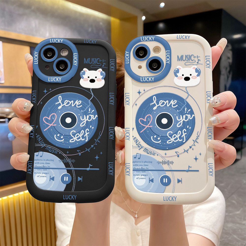 จัดส่งฟรีภายในพื้นที่ เคสโทรศัพท์ Lucky Music Puff เหมาะสำหรับ Phone16 14 13 11 6 7 8 plus Pro Promax