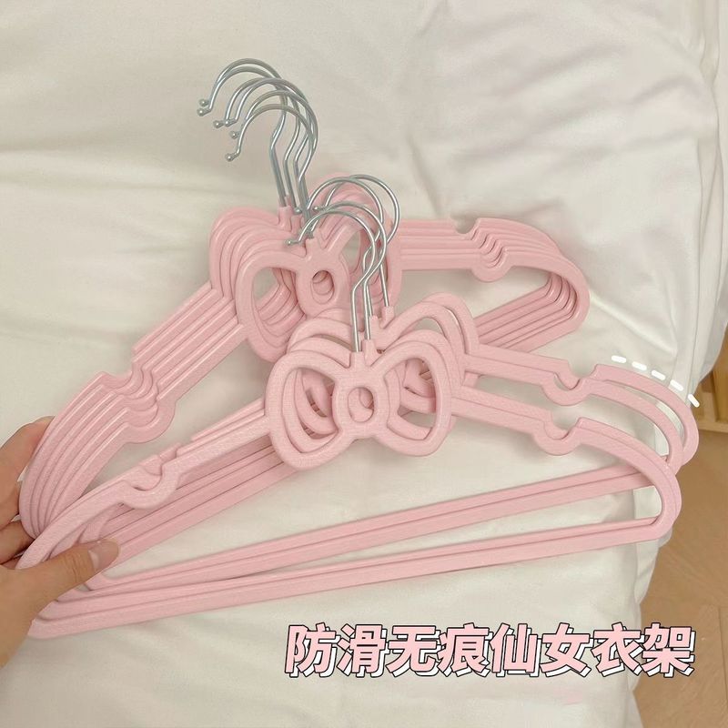 Clothes rack, bow, heart-shaped, anti-slip and traceless hanger, cute clothes hanger, balcony, dormi