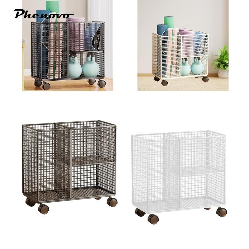 [chiwanji1jj] Home GYM Storage Rack วัสดุเหล็กมัลติฟังก์ชั่นสําหรับเสื่อโยคะดัมเบลอุปกรณ์ยิมในร่ม