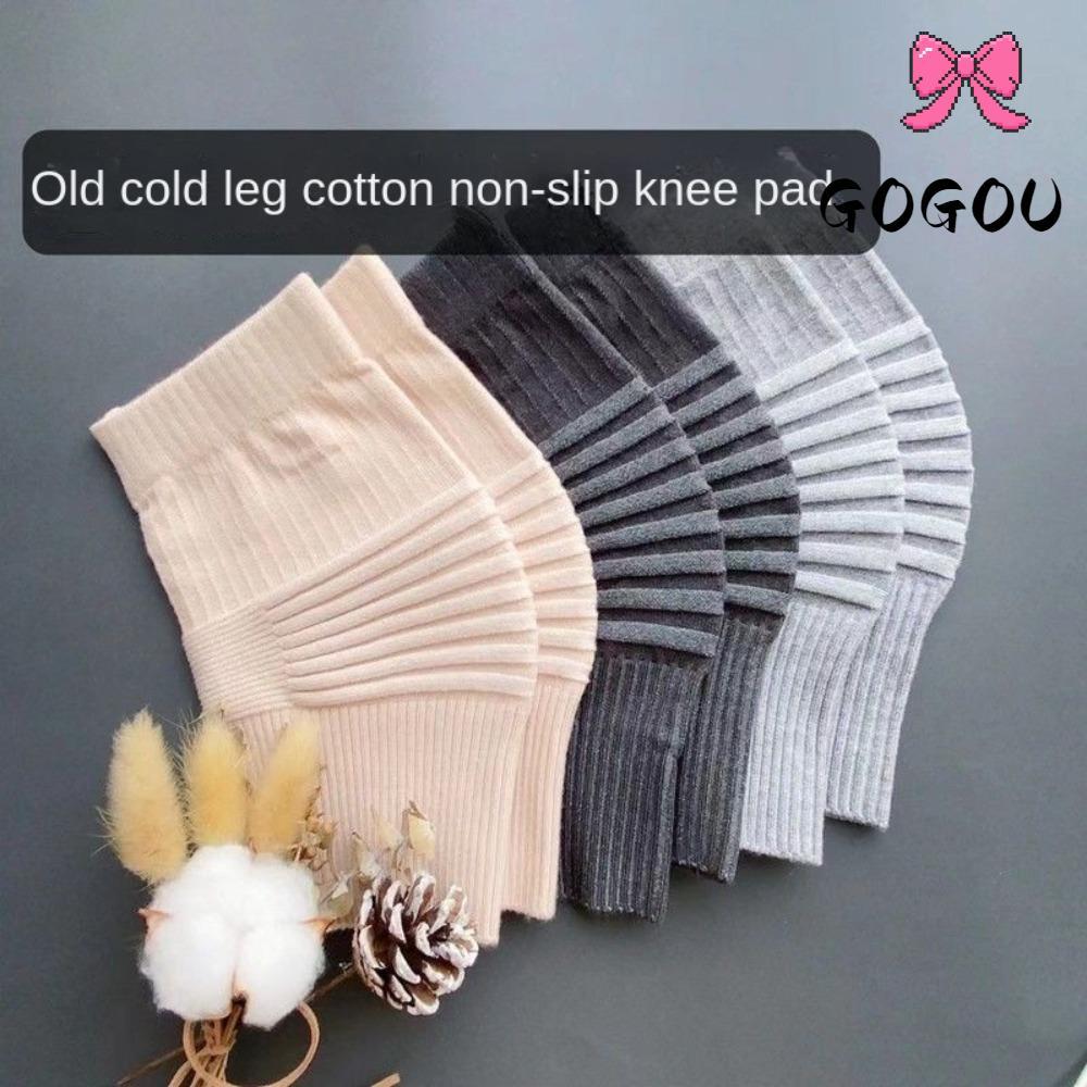 GOGOU สนับเข่ากีฬา, สายรัดเข่ารัดกล้ามเนื้อสีเทาสีดํานู้ด, แผ่นรองเข่าแบบบีบอัดผ้าฝ้ายยืดหยุ่นอุ่นกลางแจ้ง