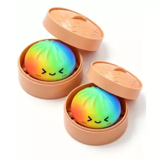 SHANHAI Squishy Dumpling, ช้า Rising Rainbow สี Dumpling Squishy ของเล่น,สร้างสรรค์น่ารักนุ่มหยิกช้า Rebound Sensory Fidget Ball เด็กผู้ใหญ่