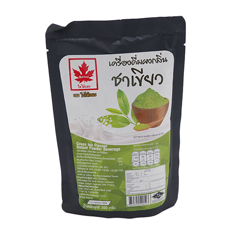 ใบไม้แดง ผงกลิ่นชาเขียว 300 กรัม (RED LEAF Green Tea Powder 300 g)