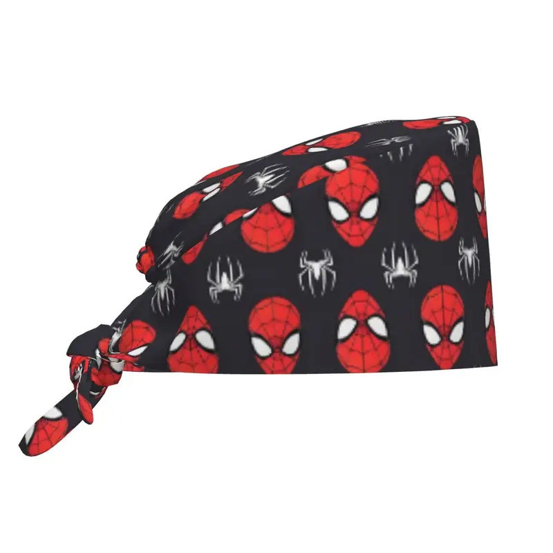 Custom Superhero S-Spiders Scrubs หมวกผ่าตัดหมวกผู้หญิงผู้ชาย Amazing Works Room Operator Lab ทํางาน