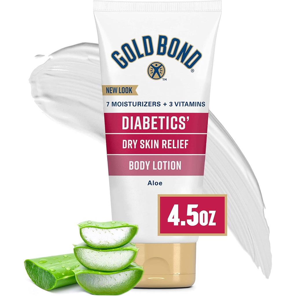 Gold Bond Diabetic Body Lotion, Dry Skin Relief with Vitamin E & Aloe to Soothe & Moisturize Flaky, 
