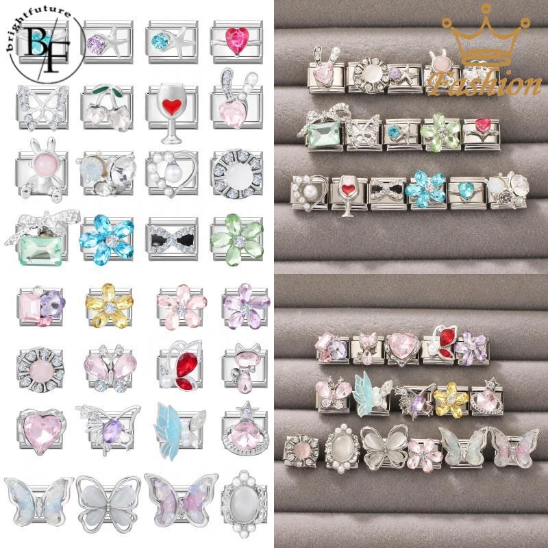 ปลาดาวเชอร์รี่อิตาเลี่ยนสร้อยข้อมือ Charm Fit 9 มม.สร้อยข้อมือสแตนเลสเครื่องประดับทําอุปกรณ์เสริม DIY Retro บุคลิกภาพโมดูลสร้อยข้อมือ