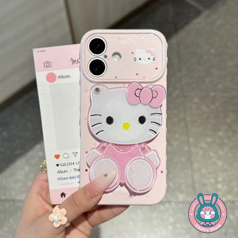 Kitty Cat Mirror Holder Casing สําหรับ Redmi Note 15 14 รูปที่ 5