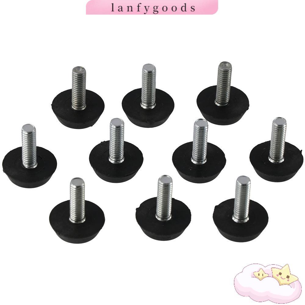 LANFYGOODS 10 ชิ้น Glide เฟอร์นิเจอร์ Leveling ฟุต, M6 ด้ายเหล็กชุบสังกะสีระดับเฟอร์นิเจอร์, ปรับสีด