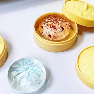 BACK2LIFE มินิเกี๊ยว Squishy, รูปร่างอาหารนุ่มน่ารัก Squishy คริสตัล Bun, Prank ของเล่น Squeezable หยิกกับ Steamer Fidget Sensory ของเล่นเด็กของเล่น