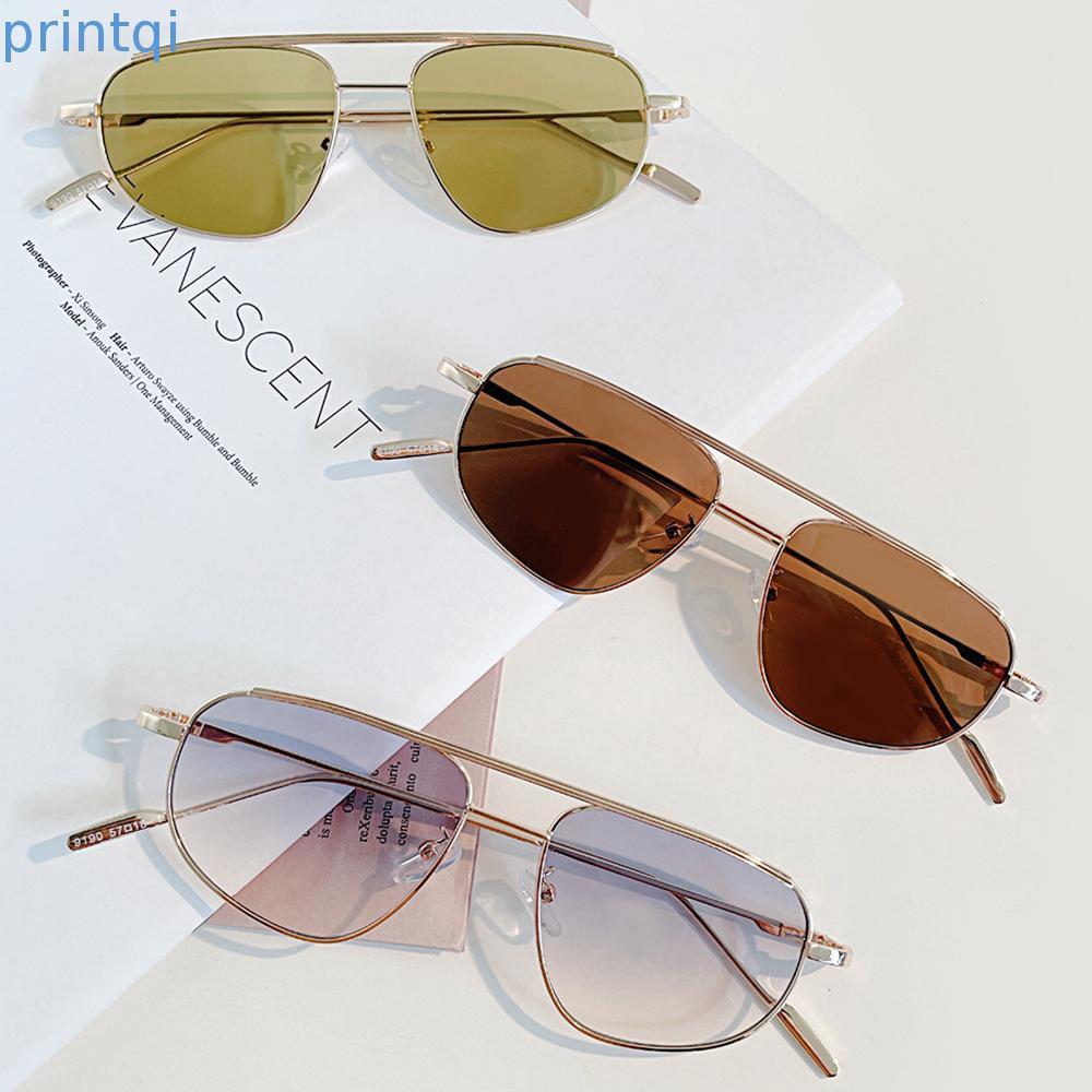 PRINTQI Irregular Square Frame Fashion 2023 Trendy Retro Y2K Shades