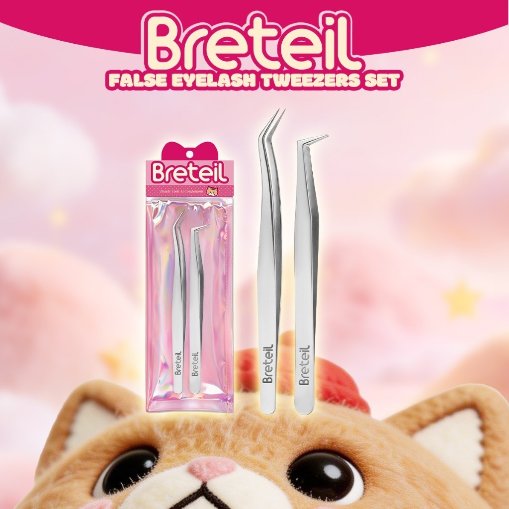 Brreteil  ชุดแหนบสำหรับต่อขนตา - อุปกรณ์ต่อขนตาแบบมืออาชีพสำหรับติดและต่อขนตาปลอม BR-T11