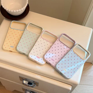 สไตล์เกาหลี Polka Dot TPU เคสโทรศัพท์พร้อมกรอบกล้องสีสันสดใสสําหรับ iPhone 17 16 15 14 13 Pro Max กันกระแทก