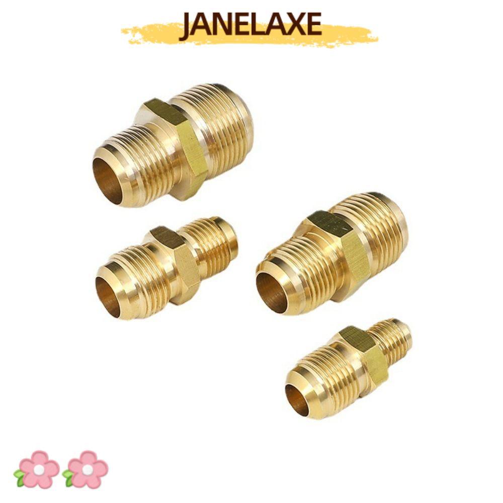 JANELAXE932JN Flare Connector, 1/4 "3/8" 1/2 "ตรงทองเหลืองท่อ Fitting Connector, 5/16" 5/8" 3/4" ชาย