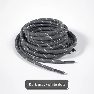 เชือกผูกรองเท้าทรงกลมลายจุดโพลีเอสเตอร์สีขาวสีดําสีขาว, เชือกผูกรองเท้าทดแทนรองเท้าผ้าใบสําหรับเดินป่ากลางแจ้งรองเท้าลําลอง