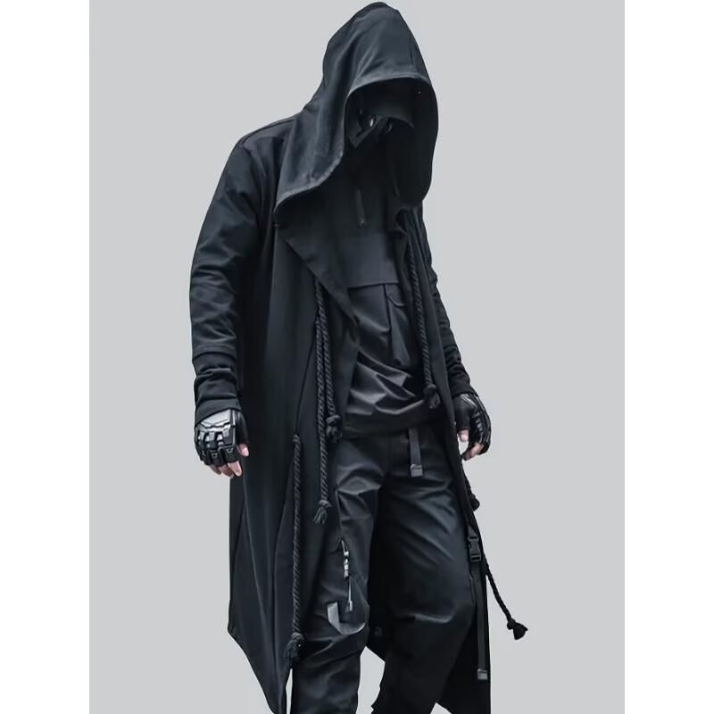 EERS Dark Warrior Long Hooded Trench Coat สําหรับผู้ชาย