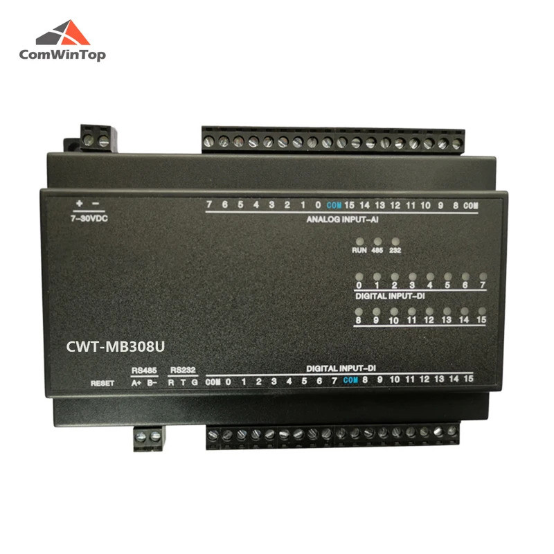 คุณภาพที่เข้มงวด CWT-MB308U 16AI + 16DI RS485 RS232 太网 Modbus Rtu Tcp Io ตกแต่งด้วย