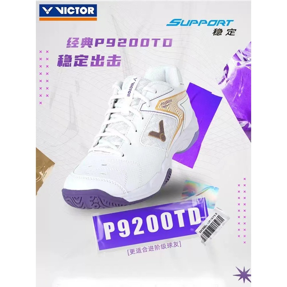สไตล์ใหม่ Wickdo VICTOR Victory P9200TD รองเท้าแบดมินตัน Professional Mid-Top ผู้ชายผู้หญิง Anti-Sli