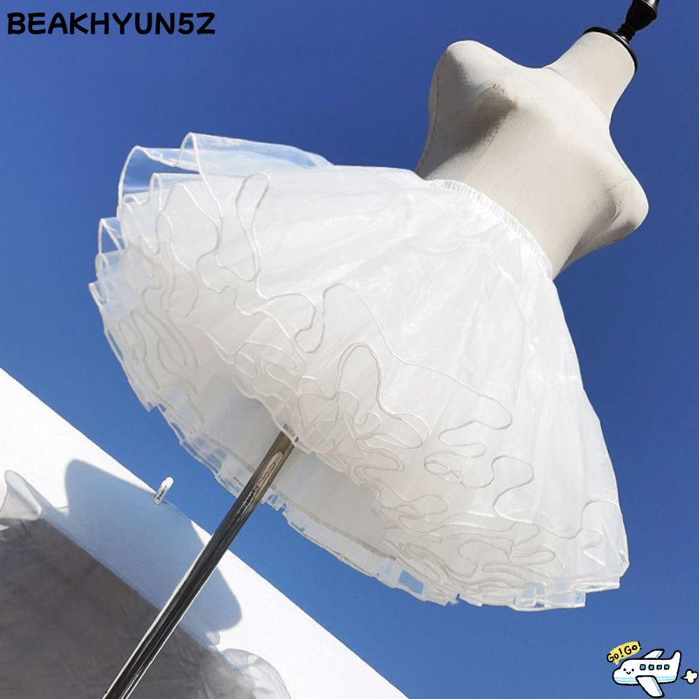 BEAKHYUN5Z กระโปรงพองไม่มีกระดูก, ชุดเส้นด้ายนุ่ม 4 ชั้นสีขาว Petticoat, Fluffy คอสเพลย์เสื้อผ้า Lolita Bottoms กระโปรงสนับสนุน