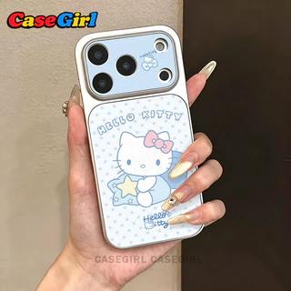 เคสไอโฟน17 เหมาะสำหรับ iPhone 11 15 16 12 14 13 Pro Max 16 14 15 Plus เคสกรอบเลนส์ใหญ่ ลาย Hello Kitty ดาวสีฟ้า น่ารัก