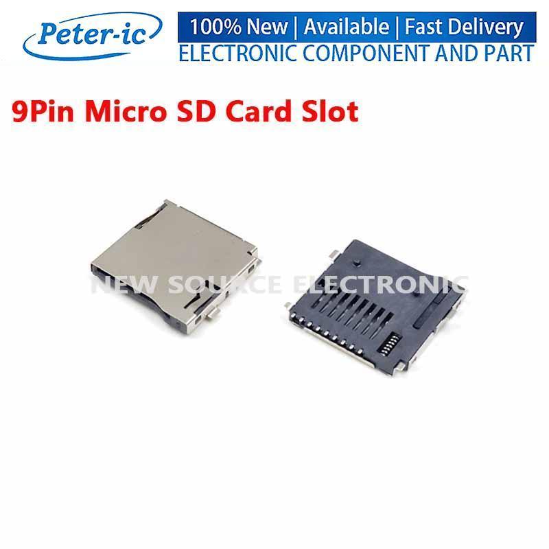 (2-10 ชิ้น) 9Pin Micro SD Card Slot Connector TF หน่วยความจําเชื่อมภายนอกสําหรับโทรศัพท์มือถือ M