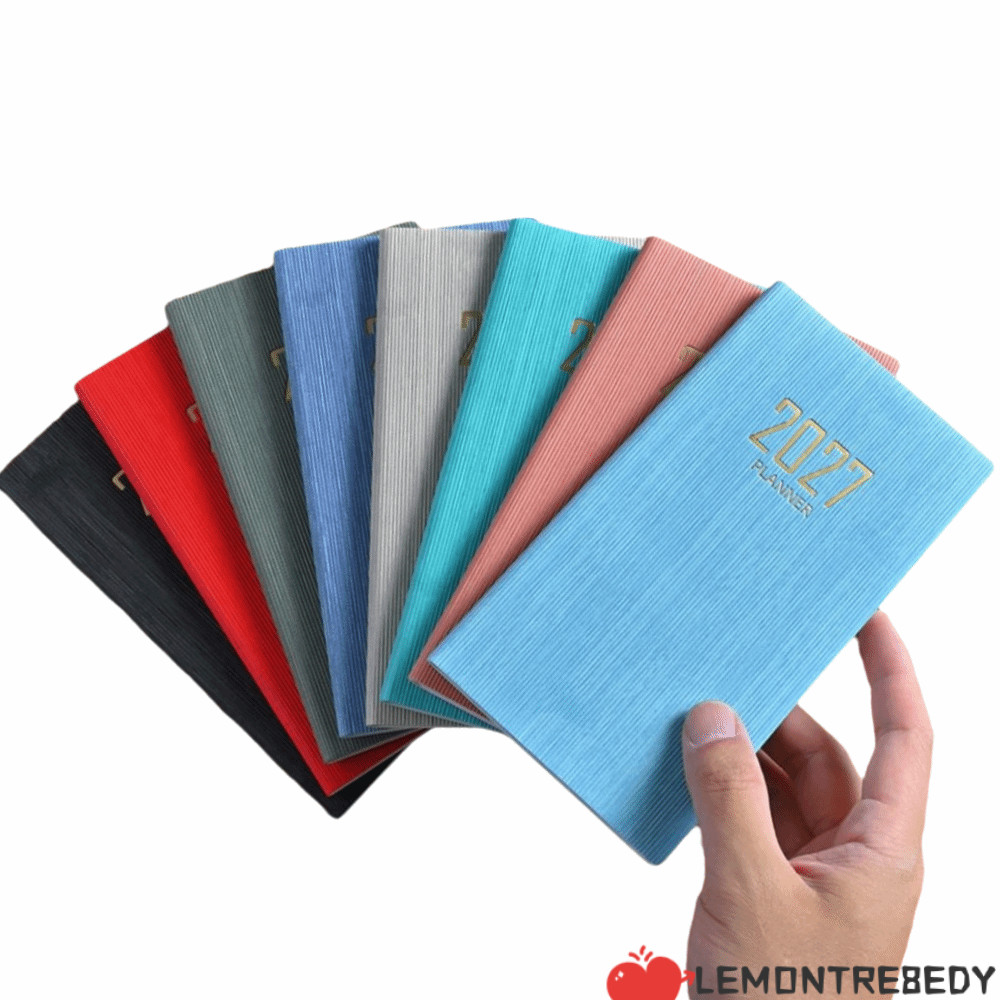 LEMONTRE8EDY 2027 Agenda Book, A6 Mini Pocket Appointment Book, Portable English Diary Weekly Planne