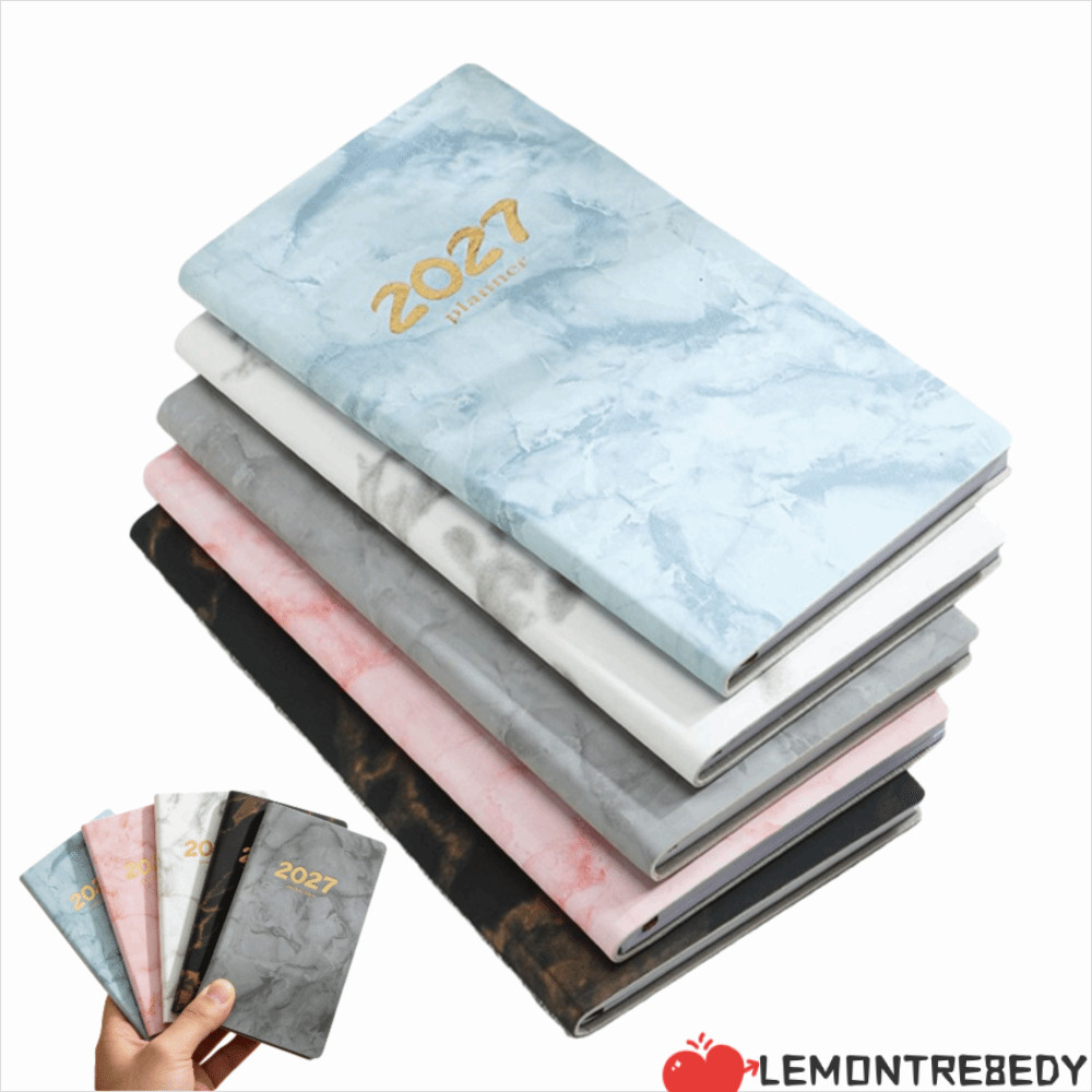 LEMONTRE8EDY 2027 Agenda Book, A6 พร้อมสมุดนัดหมายปฏิทิน, Mini Pocket Diary Weekly Planner นักเรียน