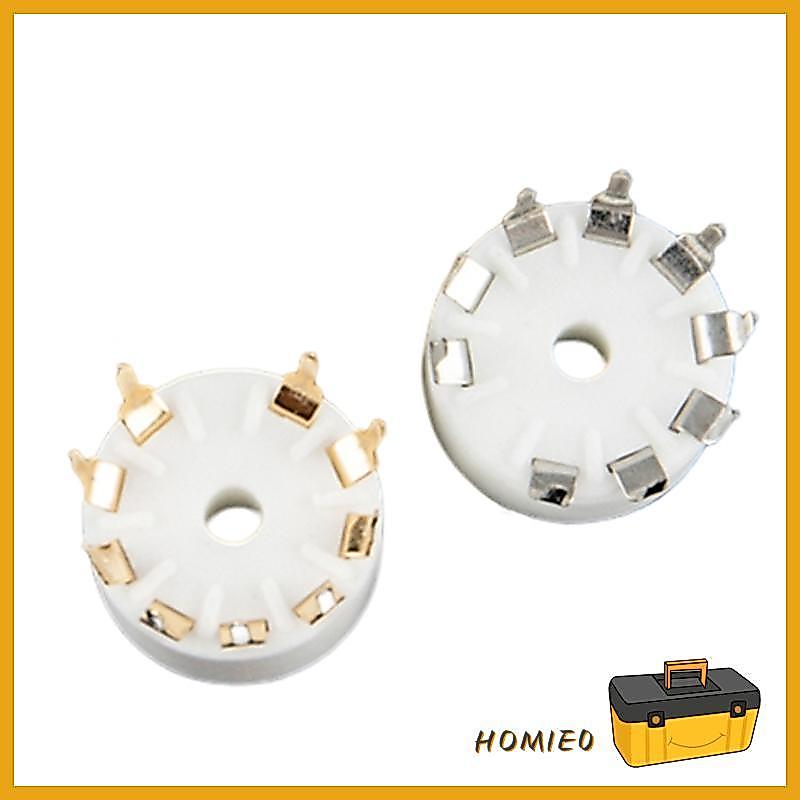 HOMIE0 เซรามิคที่เชื่อถือได้ 9Pin B9A PCB หลอดซ็อกเก็ตสําหรับ 12AX7 12AT7 12AU7 ECC83 ECC82 สําหรับ 