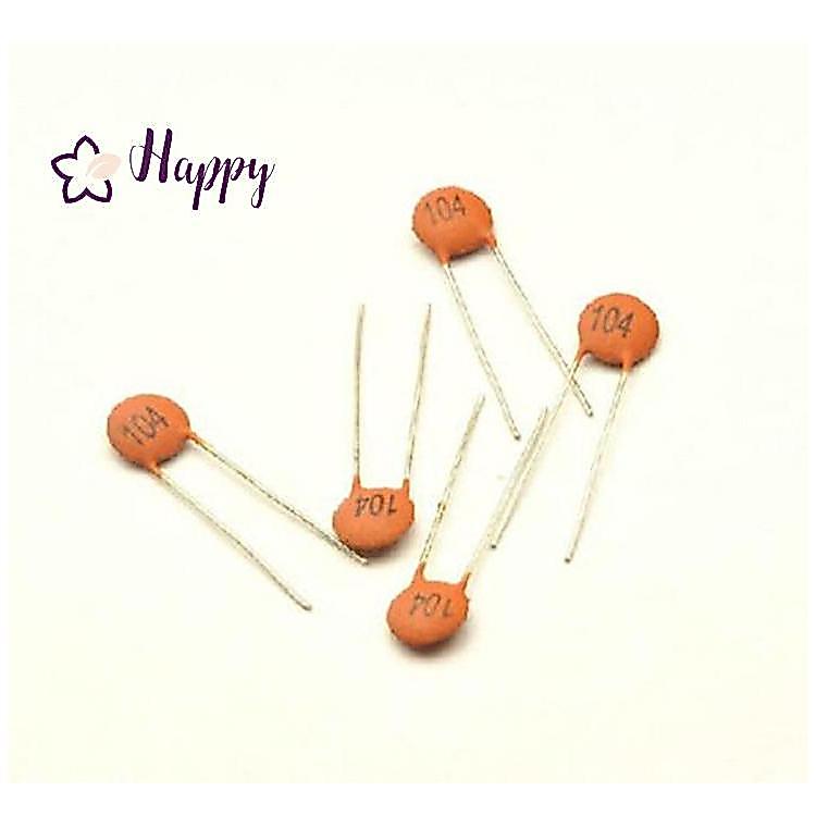 <Happybay> 100 ชิ้น/ถุงตัวเก็บประจุแผ่นเซรามิก 50V 100nF 0.1uF 104pF ลดราคา
