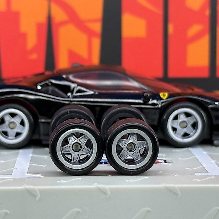 ล้อยาง รถยนต์ 1:64 ขนาด 11 MM ลาย ดาว สี Silver ยางถอดได้ แกนยาว JDM