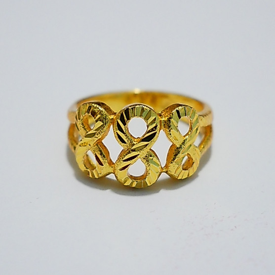 APPLE GOLD SHOP  รหัส RN-08  (แหวนลายอินฟินิตี้ ทองเคลือบแก้ว ) ทองหนัก 50สต.