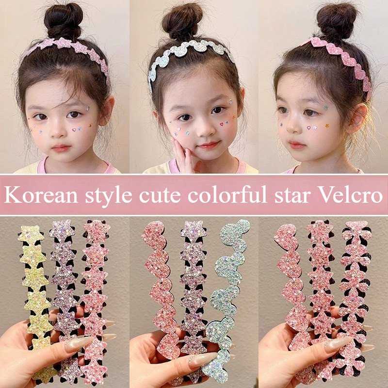 น่ารัก Star Heart Magic Hair Patch ขยาย Bangs Patch สําหรับสาวน้อยหน้าผากผม Finishing