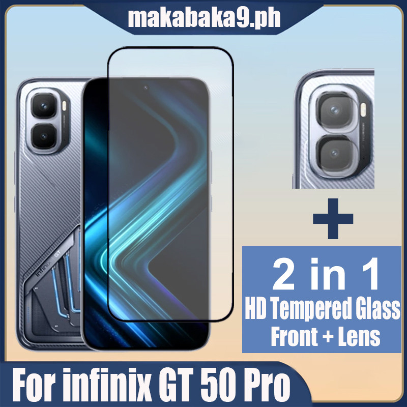 2 in 1 infinix GT 50 Pro 5G กระจกนิรภัยป้องกันหน้าจอสําหรับ infinix GT 30 20 10 9D ฟิล์มป้องกันกระจกพร้อมฟิล์มเลนส์กล้อง