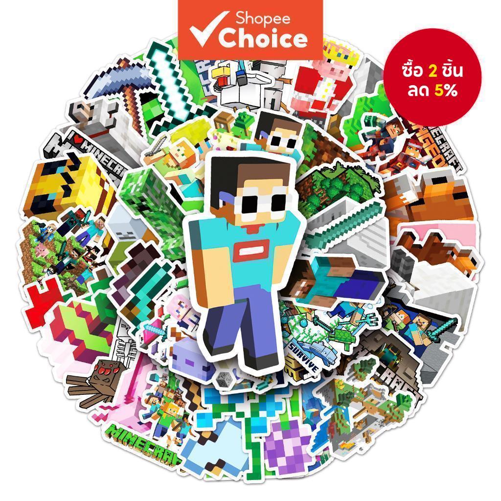 ตลก 50 ชิ้น Minecraft DIY Creative มอเตอร์สติกเกอร์รถสติกเกอร์ Helmater สติกเกอร์ Home Decal
