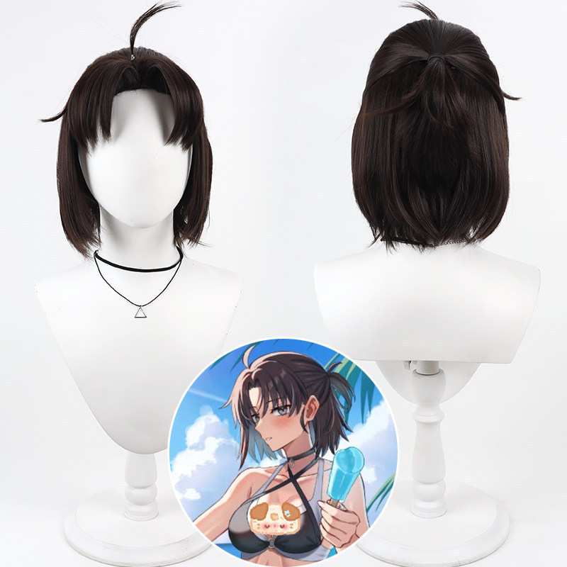 FGO / Fate/Grand Order official name: Shiki Ryougi, Kara no Kyoukai Swimsuit Cosplay Wig, Half-tied 