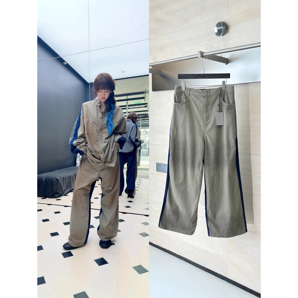 DFNW BAL**** Two-tone color block suit pants for men and women
