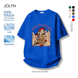 เสื้อยืดสตรี ผ้าฝ้ายแท้ เนื้อผ้านุ่มเย็นสบาย มี 10 สี Toy Story ลายพิมพ์การ์ตูนน่ารัก สไตล์ลำลอง ฤดูร้อน fashion